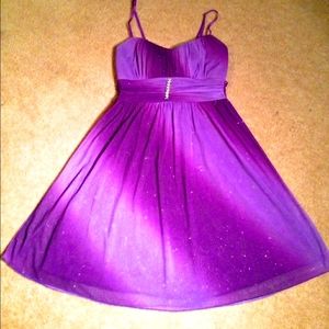 💜 Dazzling Women's Purple Sparkly Ombré Evening Dress